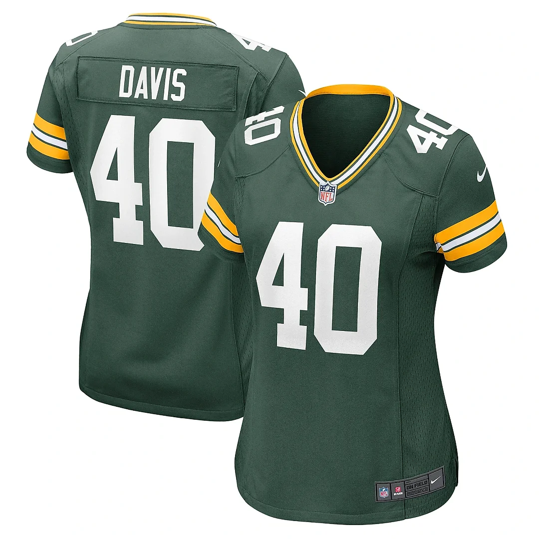 Zennovawear Women's Green Bay Packers LJ Davis Green Game Jersey