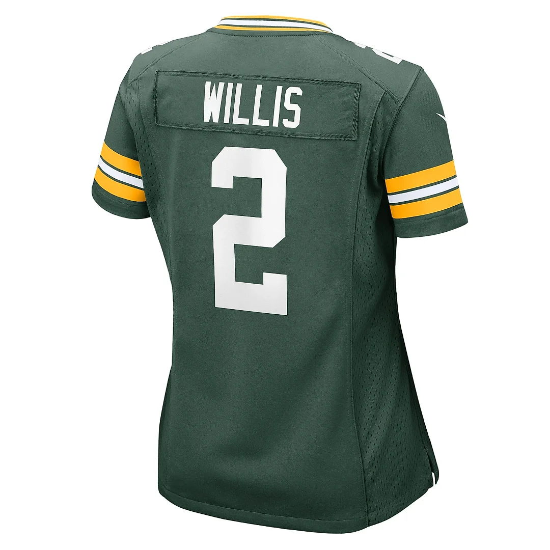 Zennovawear Women's Green Bay Packers Malik Willis Green Game Jersey