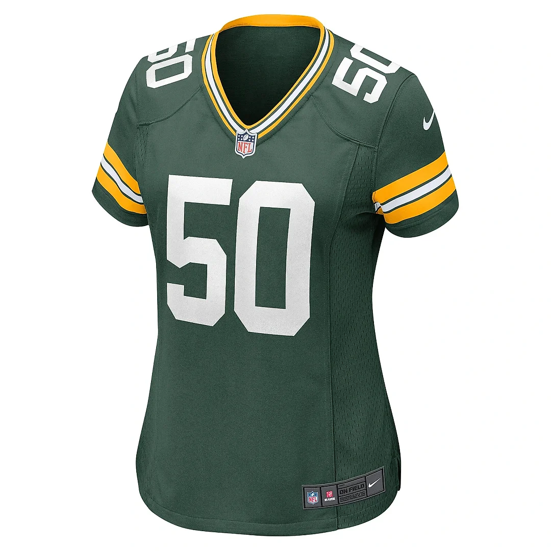 Zennovawear Women's Green Bay Packers Zach Tom Green Player Game Jersey
