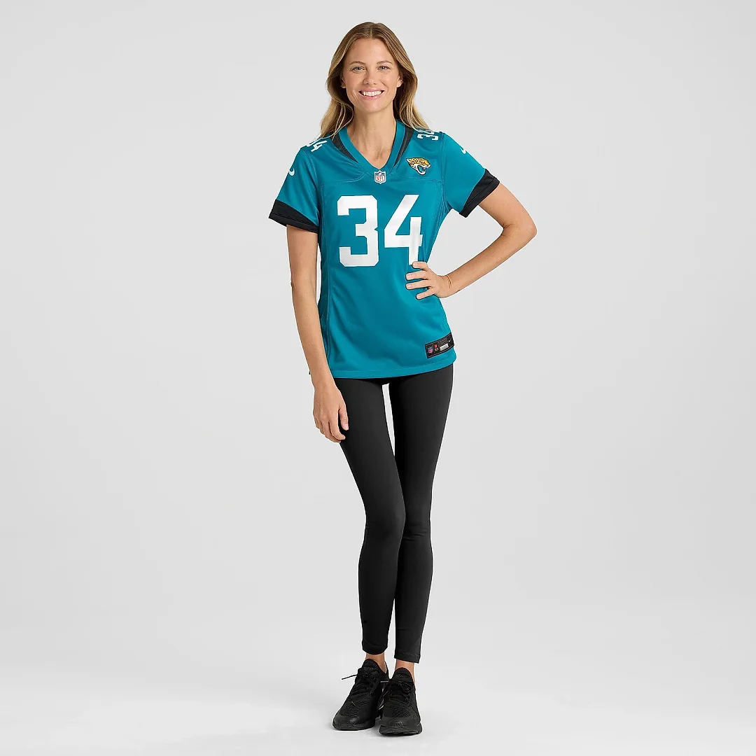 Zennovawear Women's Gregory Junior Jacksonville Jaguars Teal Game Player Jersey