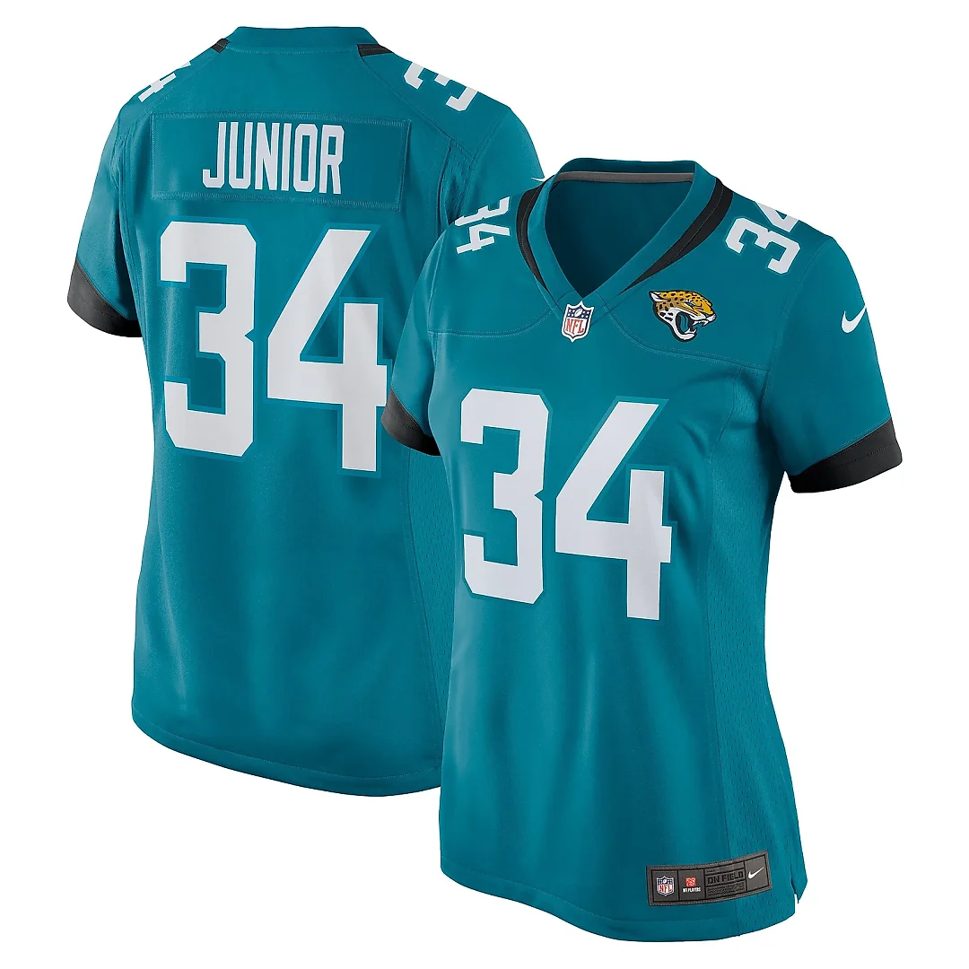 Zennovawear Women's Gregory Junior Jacksonville Jaguars Teal Game Player Jersey