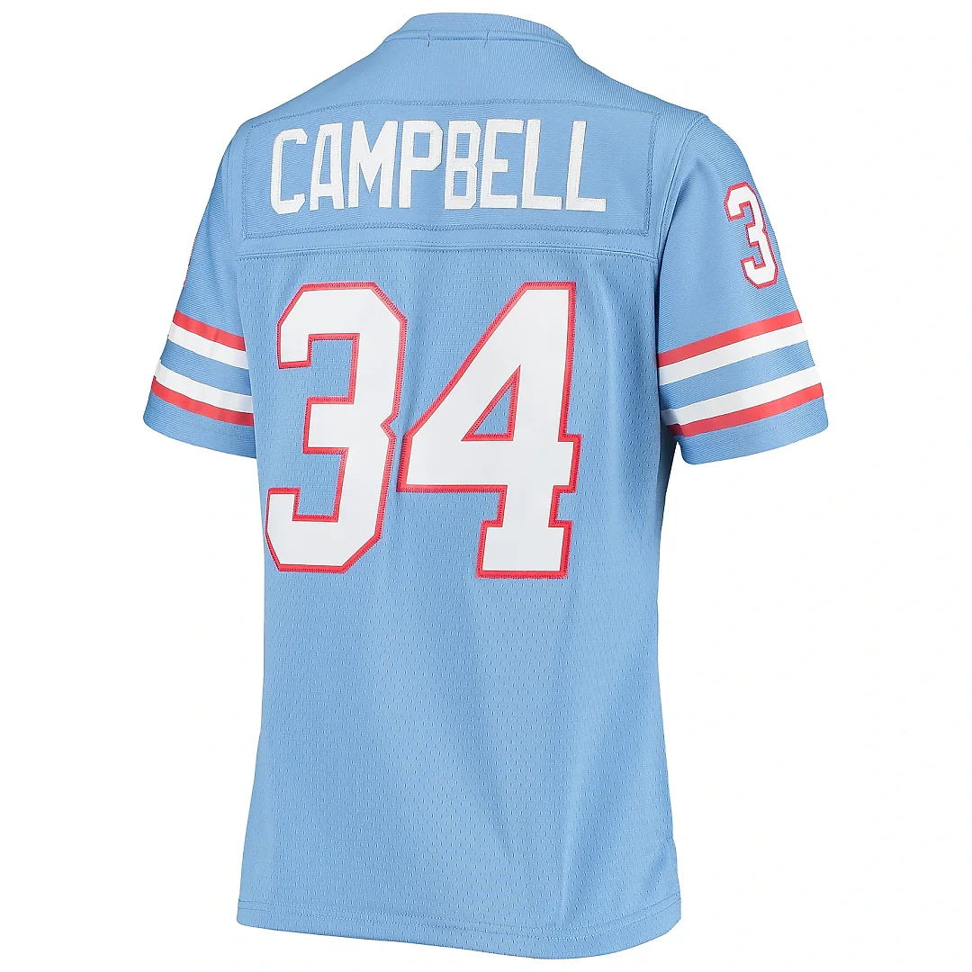 Zennovawear Women's Houston Oilers Earl Campbell Mitchell & Ness Light Blue 1980 Legacy Jersey