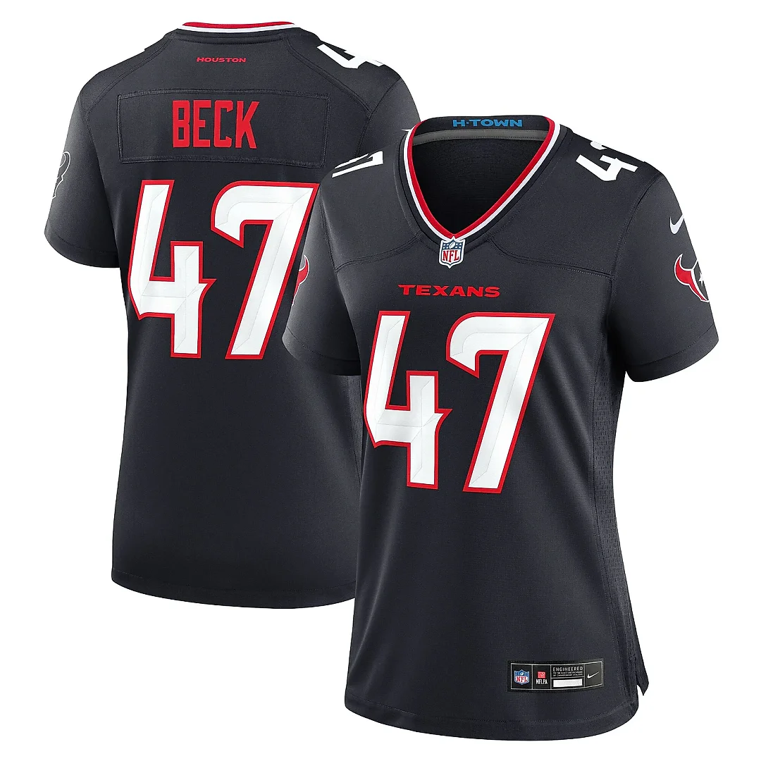 Zennovawear Women's Houston Texans Andrew Beck Navy Team Game Jersey