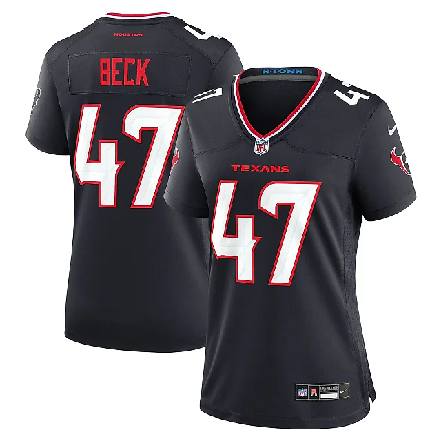 Zennovawear Women's Houston Texans Andrew Beck Navy Team Game Jersey
