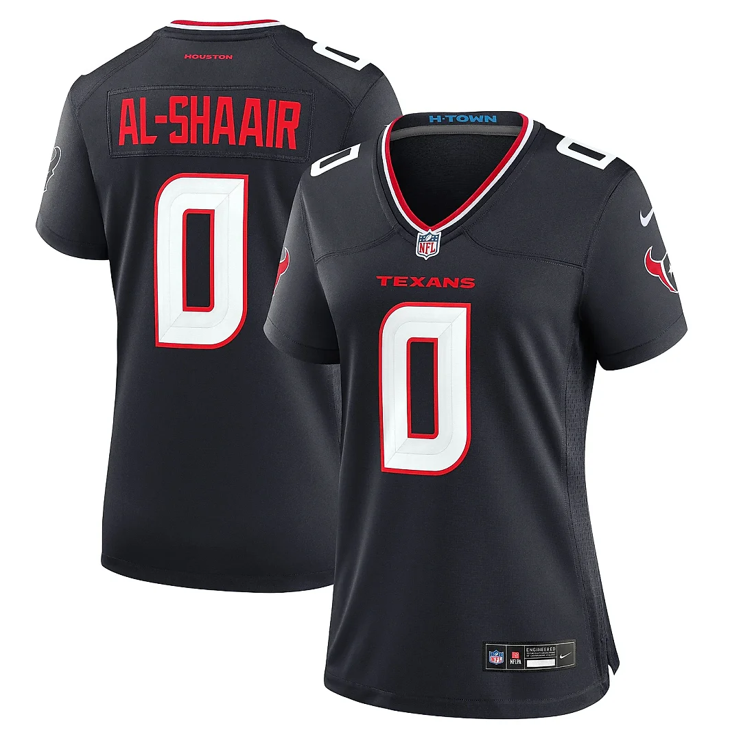 Zennovawear Women's Houston Texans Azeez Al-Shaair Navy Team Game Jersey