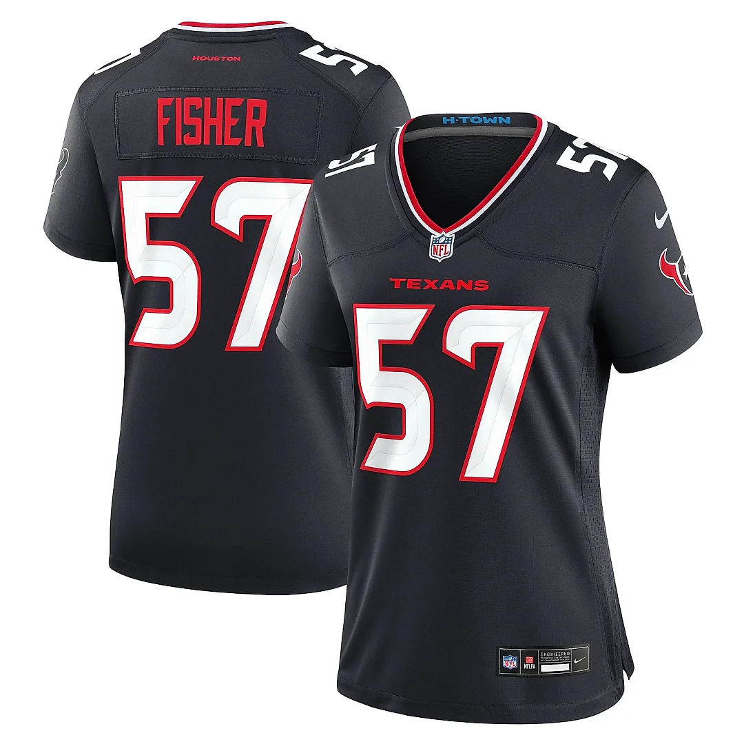 Zennovawear Women's Houston Texans Blake Fisher Navy Team Game Jersey
