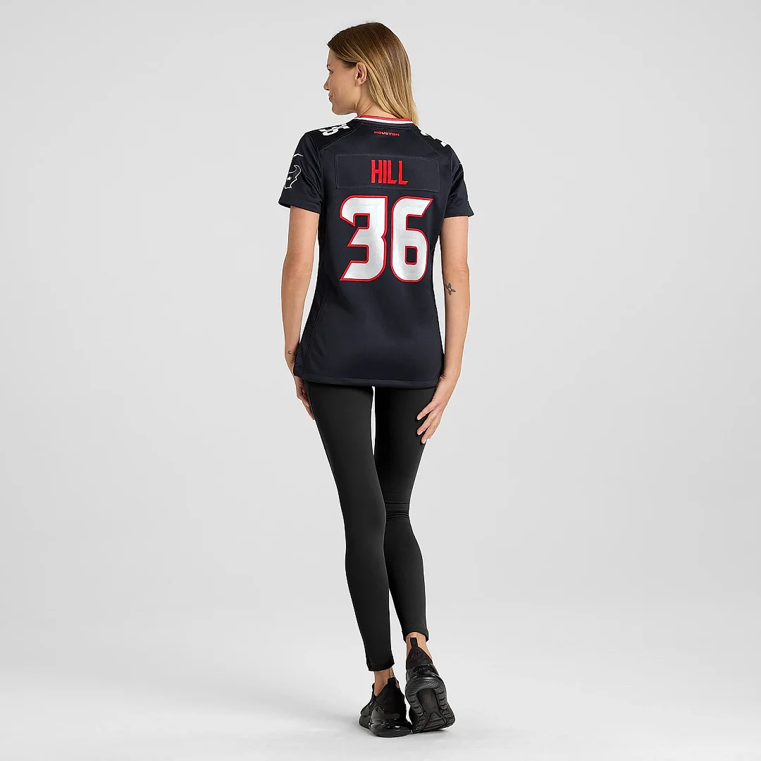 Zennovawear Women's Houston Texans Brandon Hill Navy Team Game Jersey