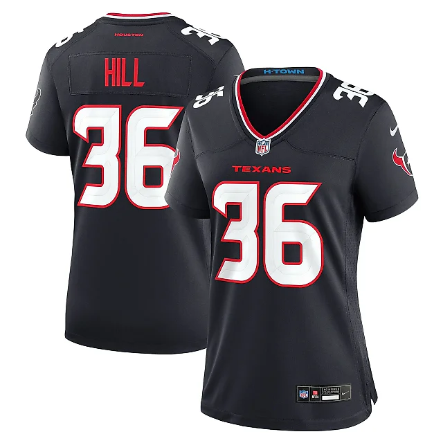 Zennovawear Women's Houston Texans Brandon Hill Navy Team Game Jersey