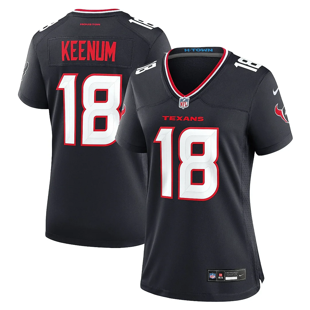 Zennovawear Women's Houston Texans Case Keenum Navy Team Game Jersey