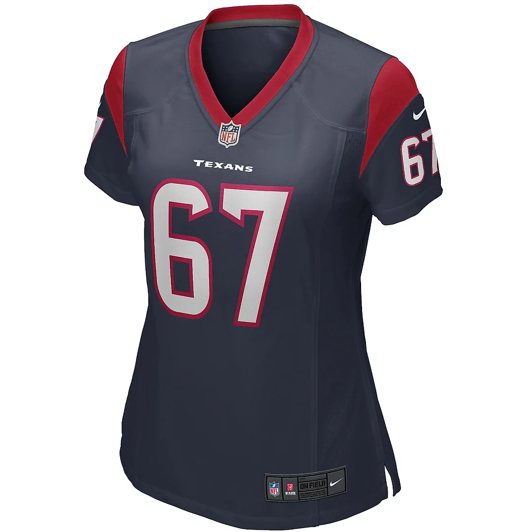 Zennovawear Women's Houston Texans Charlie Heck Navy Game Jersey