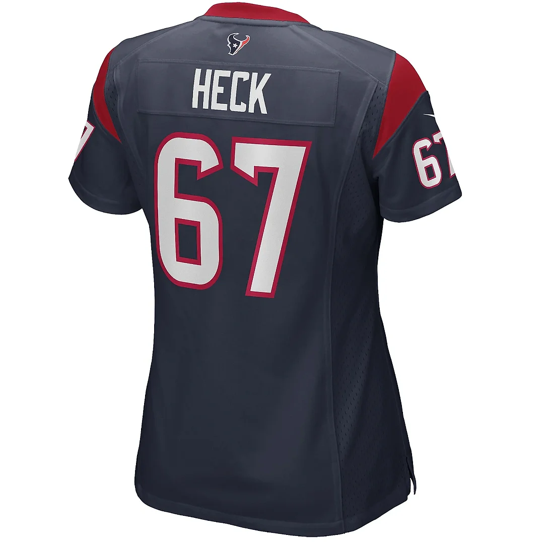 Zennovawear Women's Houston Texans Charlie Heck Navy Game Jersey