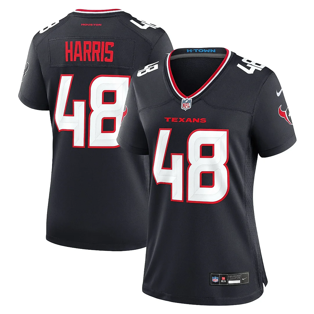 Zennovawear Women's Houston Texans Christian Harris Navy Team Game Jersey