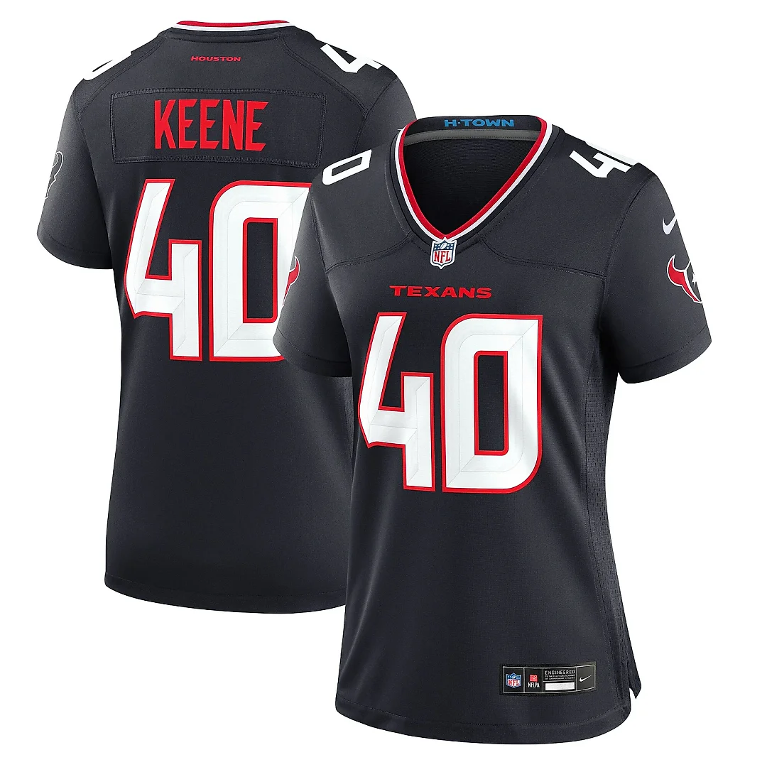 Zennovawear Women's Houston Texans Dalton Keene Navy Team Game Jersey