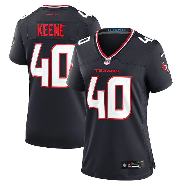 Zennovawear Women's Houston Texans Dalton Keene Navy Team Game Jersey