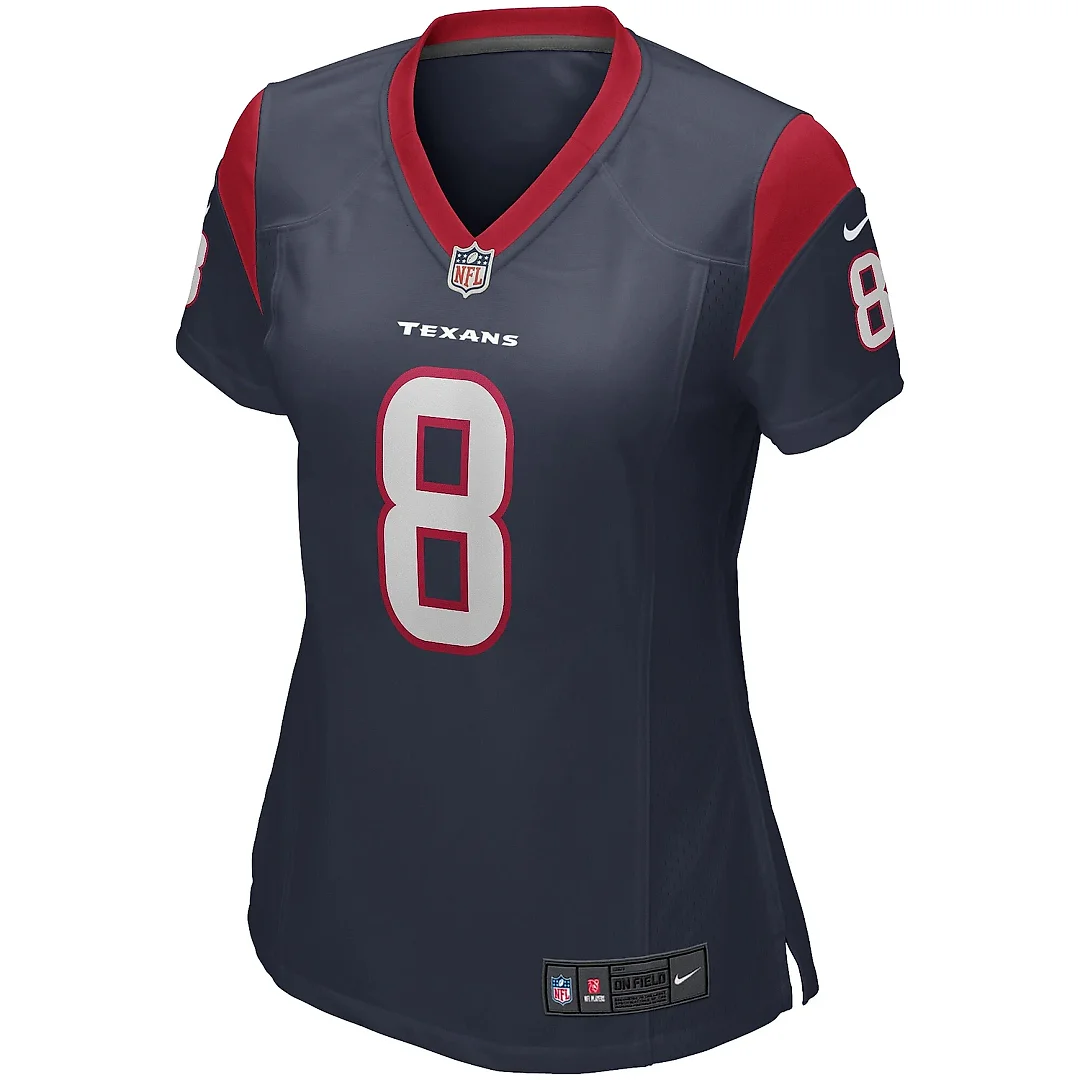 Zennovawear Women's Houston Texans David Carr Navy Game Retired Player Jersey