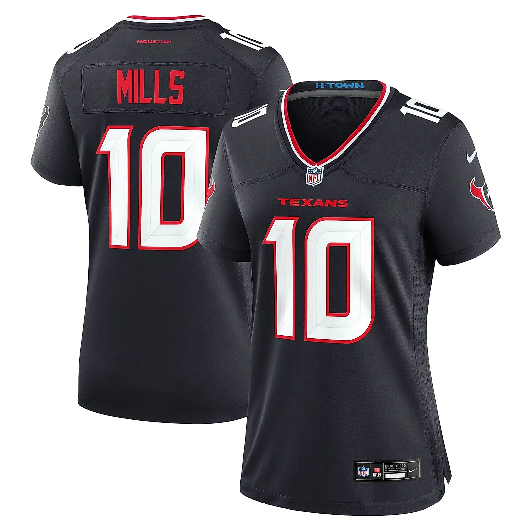 Zennovawear Women's Houston Texans Davis Mills Navy Team Game Jersey