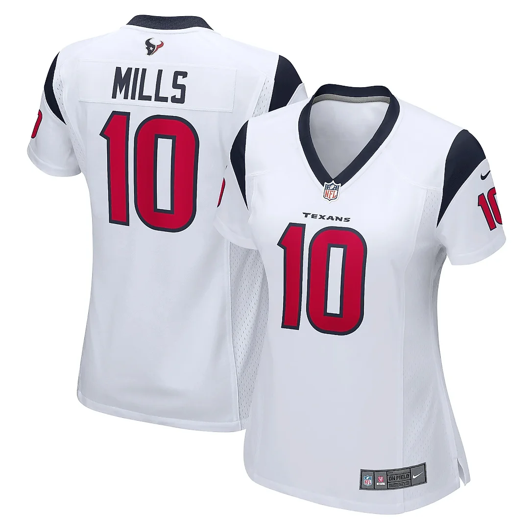 Zennovawear Women's Houston Texans Davis Mills White Game Player Jersey