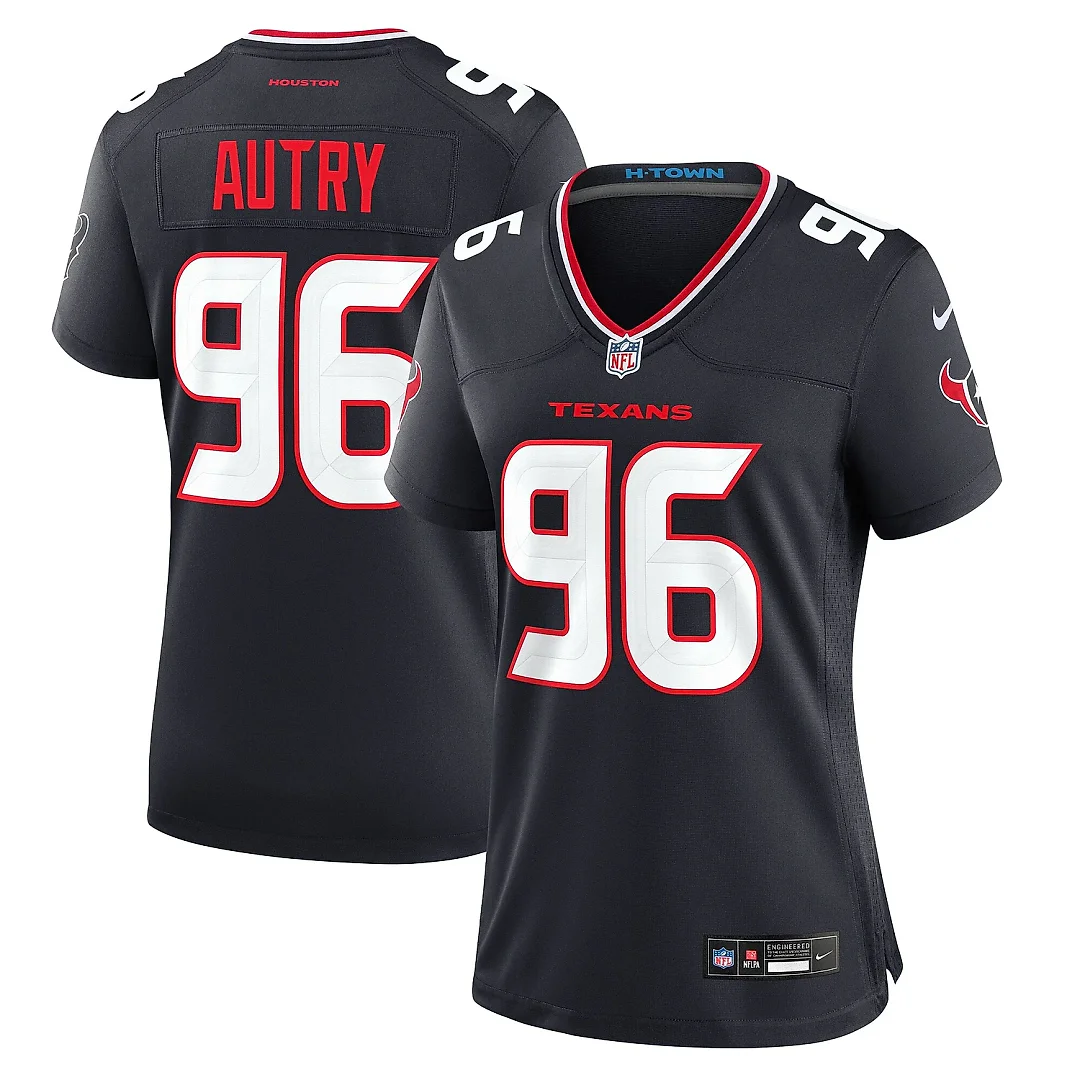 Zennovawear Women's Houston Texans Denico Autry Navy Team Game Jersey