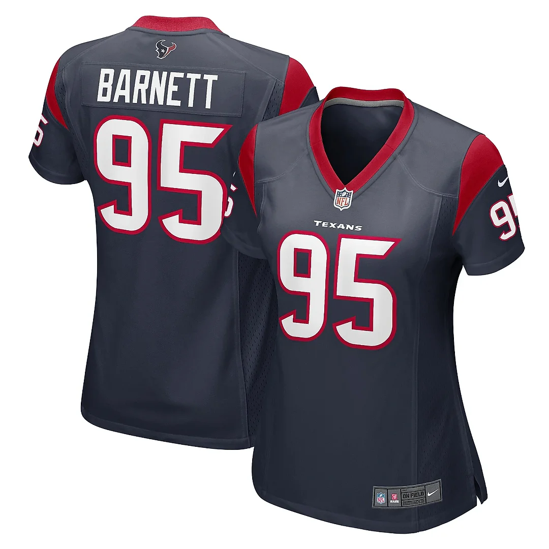Zennovawear Women's Houston Texans Derek Barnett Navy Game Jersey