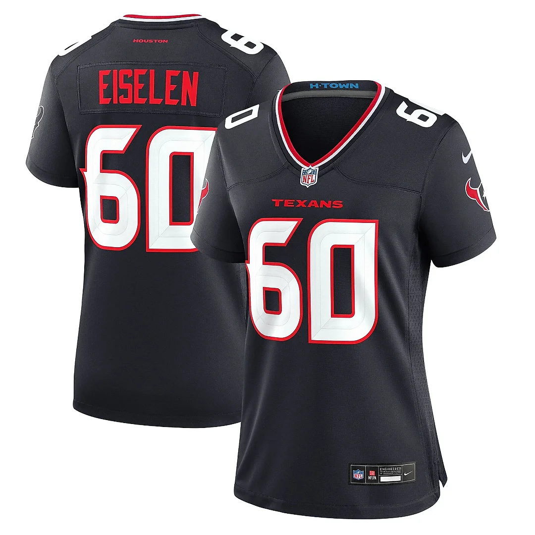 Zennovawear Women's Houston Texans Dieter Eiselen Navy Team Game Jersey