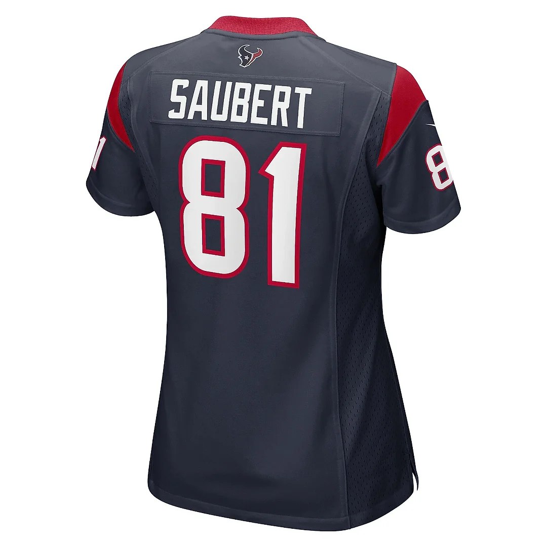 Zennovawear Women's Houston Texans Eric Saubert Navy Game Jersey