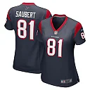 Zennovawear Women's Houston Texans Eric Saubert Navy Game Jersey