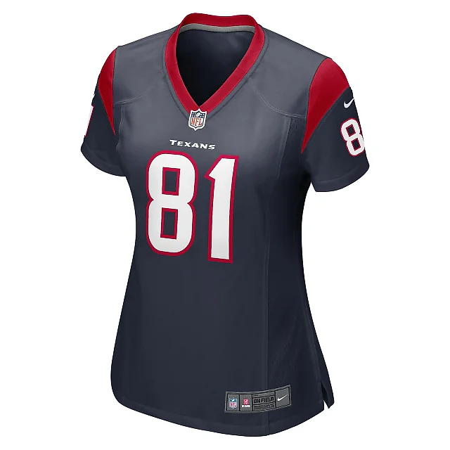 Zennovawear Women's Houston Texans Eric Saubert Navy Game Jersey