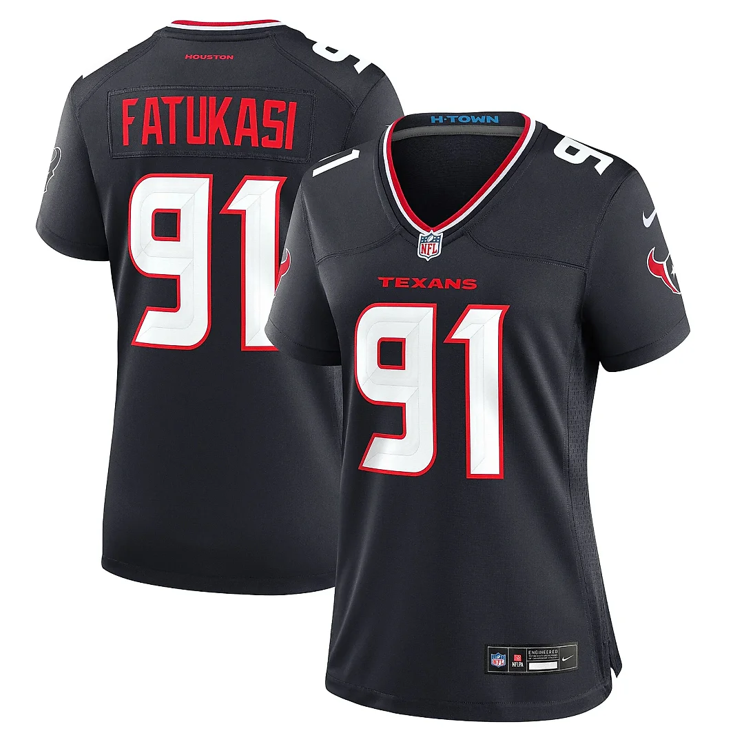 Zennovawear Women's Houston Texans Folorunso Fatukasi Navy Team Game Jersey