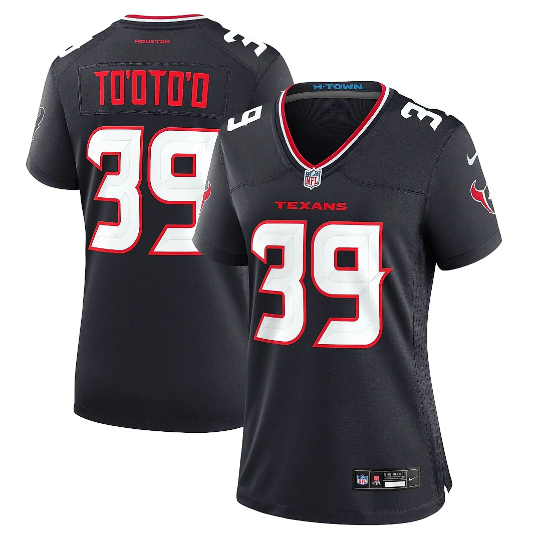 Zennovawear Women's Houston Texans Henry To'oto'o Navy Team Game Jersey