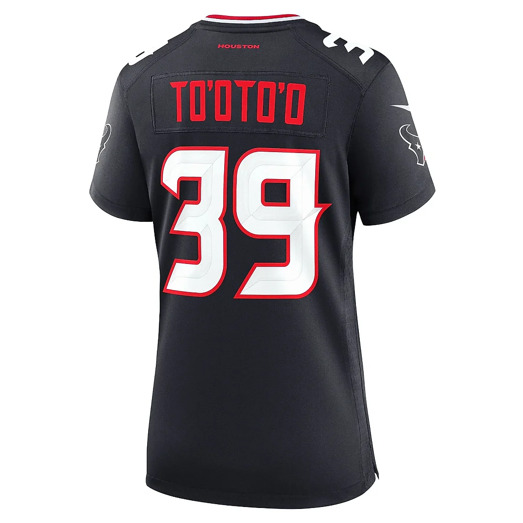 Zennovawear Women's Houston Texans Henry To'oto'o Navy Team Game Jersey