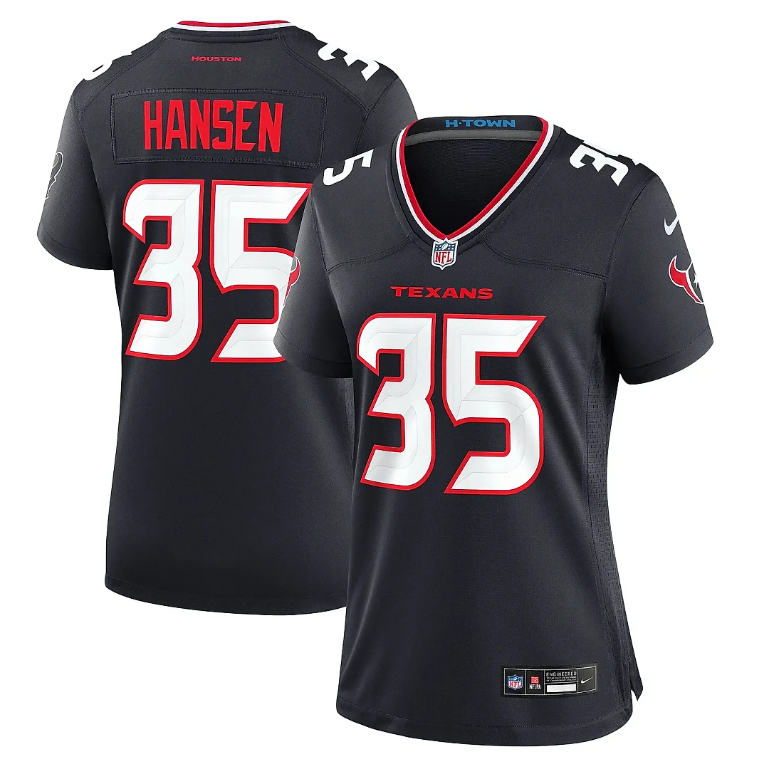 Zennovawear Women's Houston Texans Jake Hansen Navy Team Game Jersey