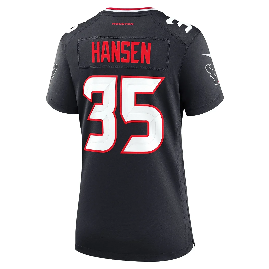 Zennovawear Women's Houston Texans Jake Hansen Navy Team Game Jersey