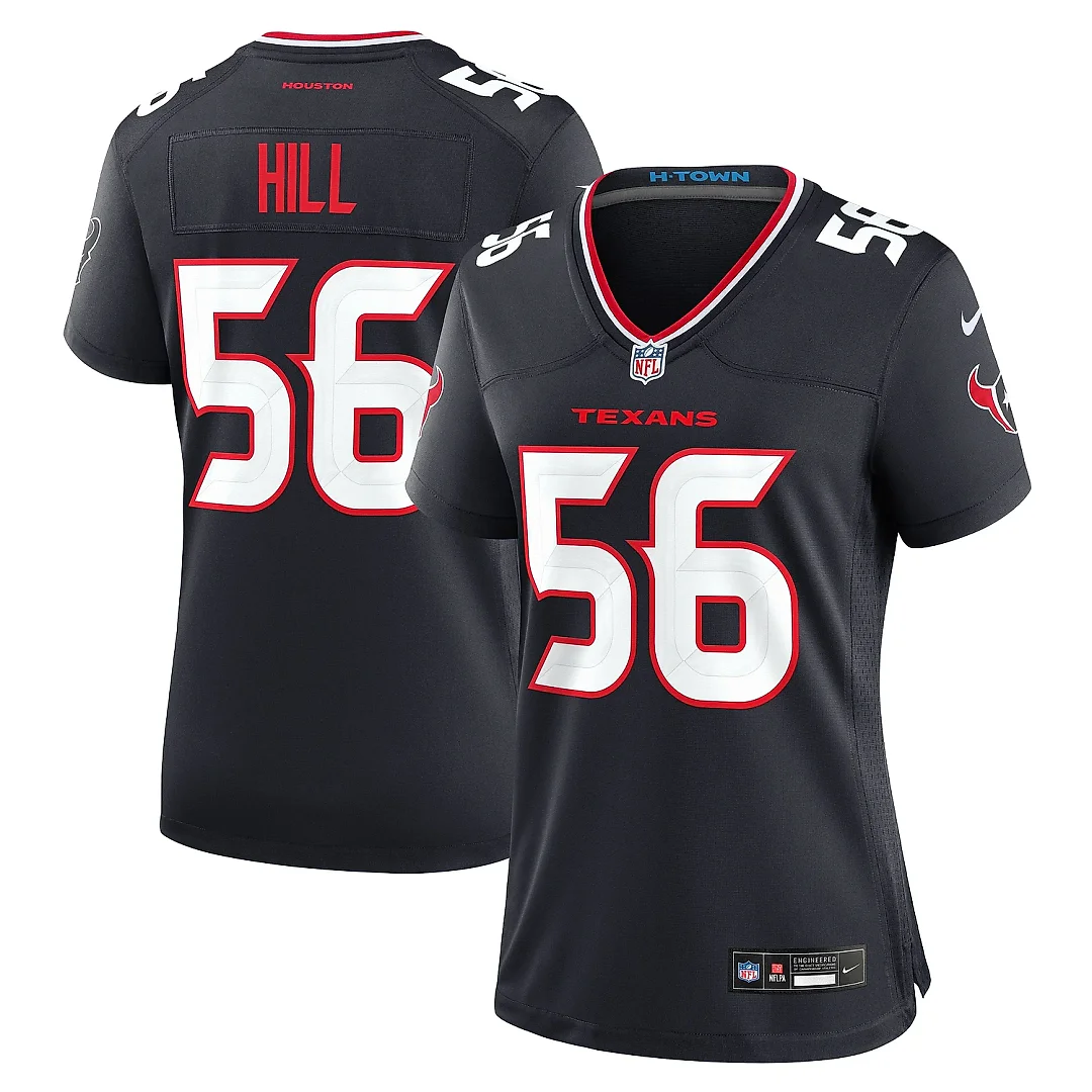 Zennovawear Women's Houston Texans Jamal Hill Navy Team Game Jersey