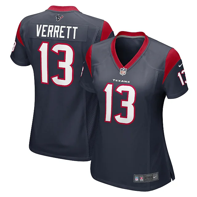 Zennovawear Women's Houston Texans Jason Verrett Navy Game Jersey