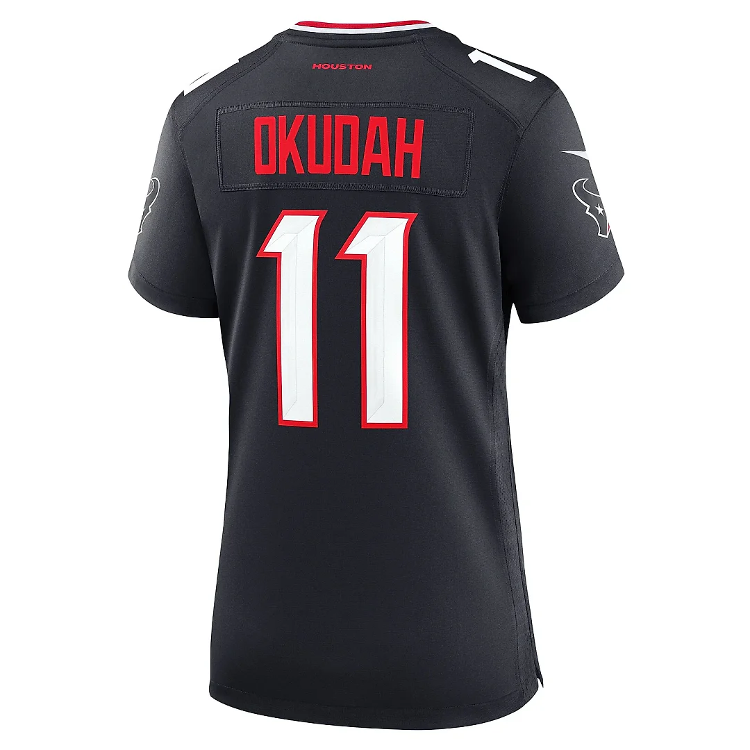 Zennovawear Women's Houston Texans Jeff Okudah Navy Team Game Jersey