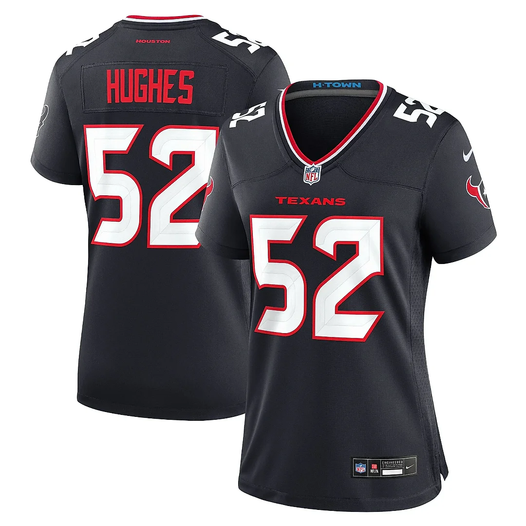 Zennovawear Women's Houston Texans Jerry Hughes Navy Team Game Jersey