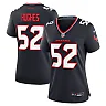 Zennovawear Women's Houston Texans Jerry Hughes Navy Team Game Jersey