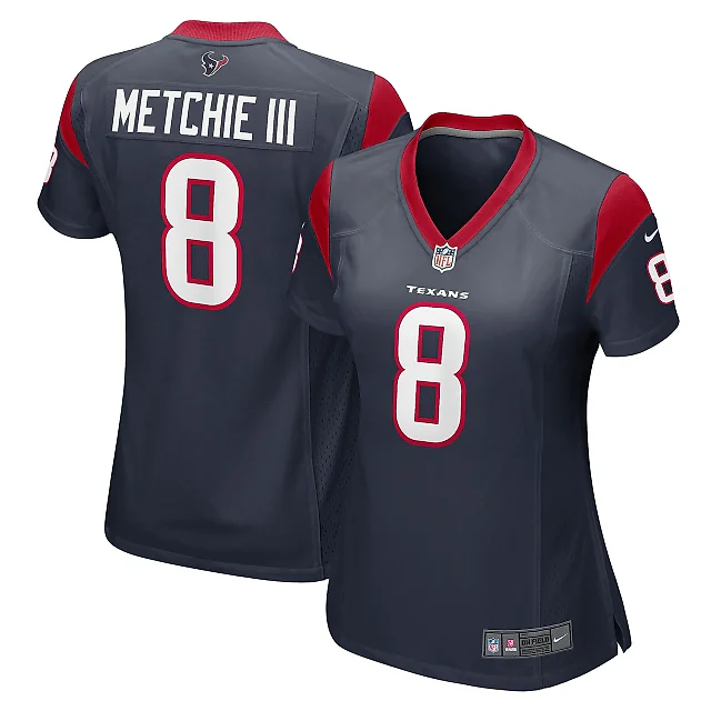 Zennovawear Women's Houston Texans John Metchie III Navy Game Player Jersey