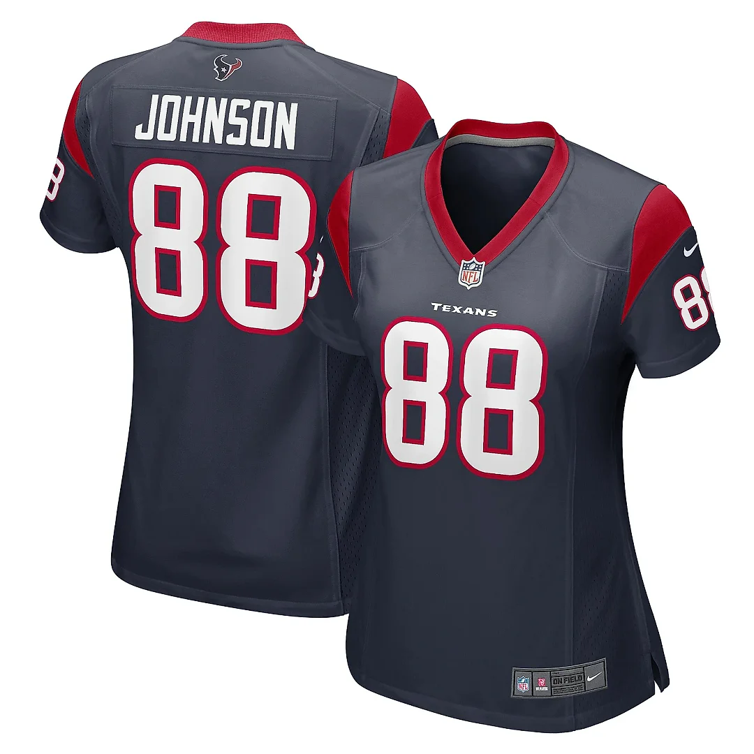 Zennovawear Women's Houston Texans Johnny Johnson Navy Team Game Jersey