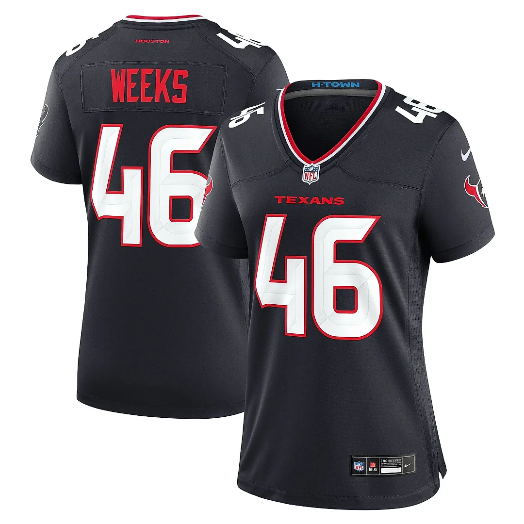 Zennovawear Women's Houston Texans Jon Weeks Navy Team Game Jersey