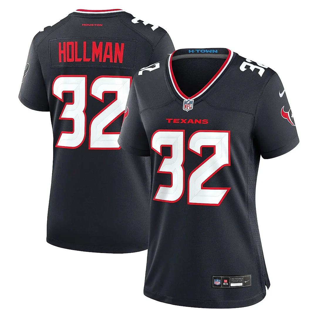 Zennovawear Women's Houston Texans Ka'Dar Hollman Navy Team Game Jersey