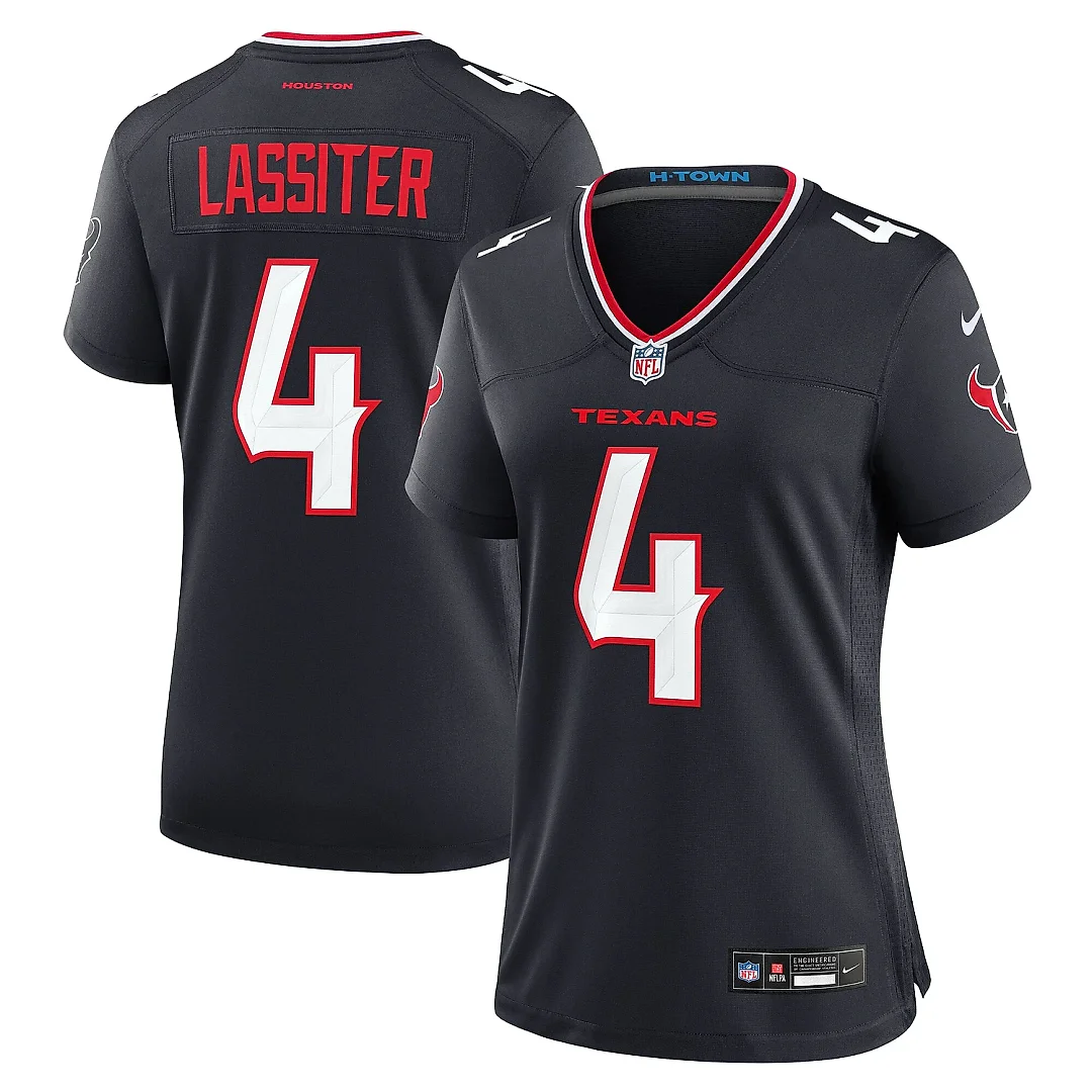 Zennovawear Women's Houston Texans Kamari Lassiter Navy Team Game Jersey