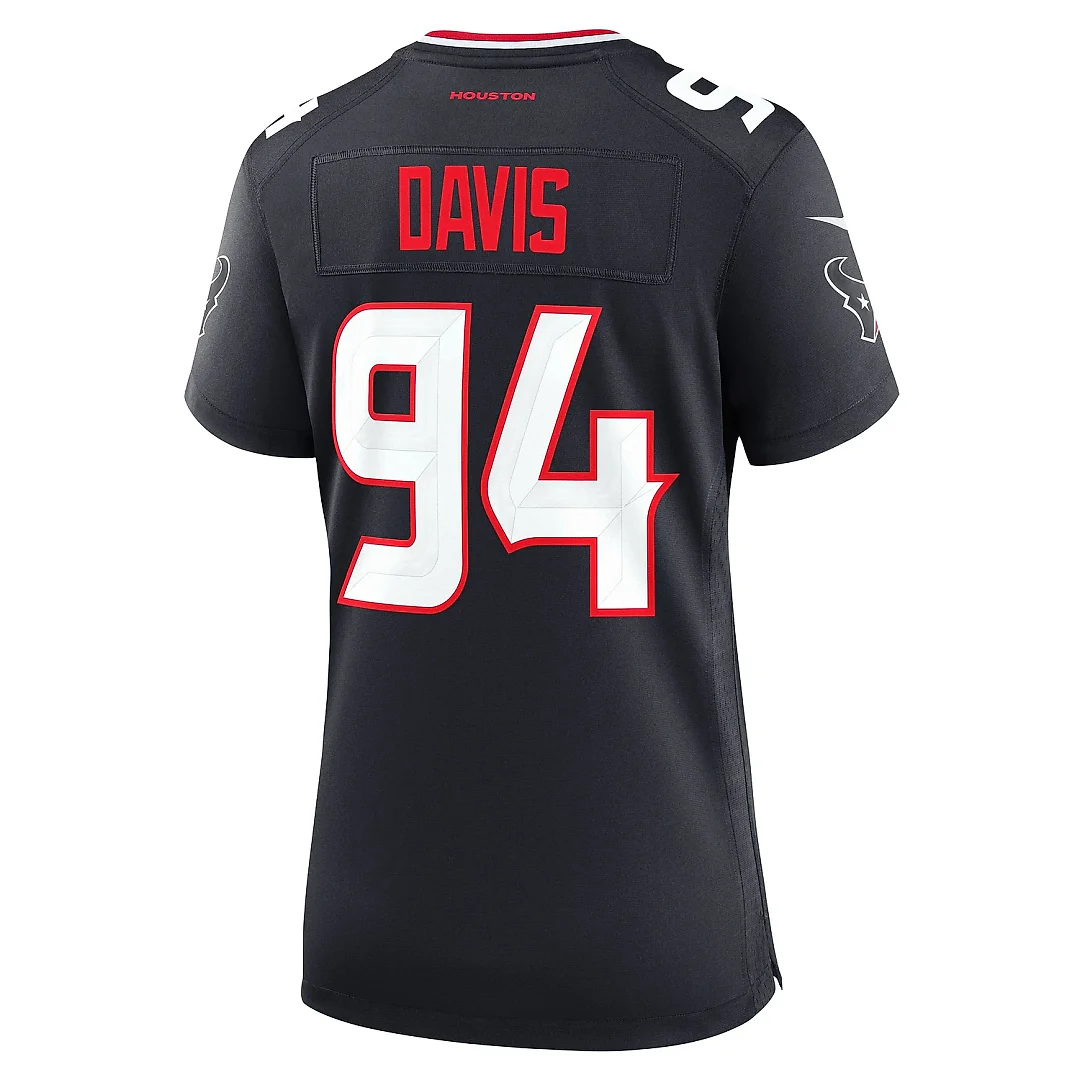 Zennovawear Women's Houston Texans Khalil Davis Navy Team Game Jersey