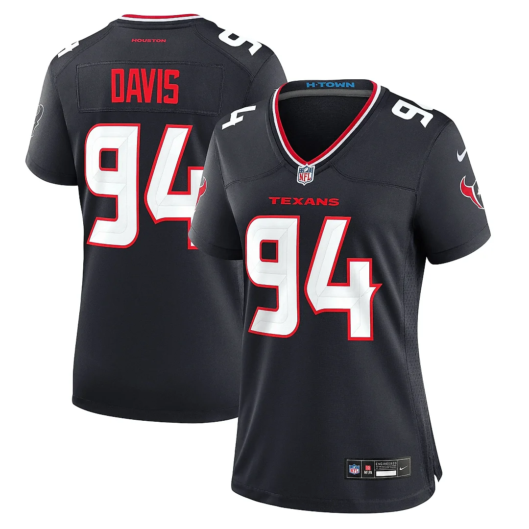 Zennovawear Women's Houston Texans Khalil Davis Navy Team Game Jersey