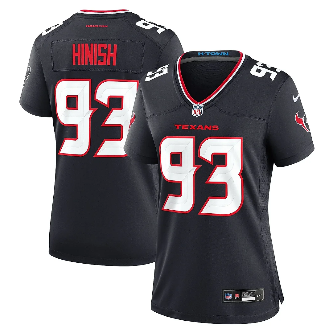 Zennovawear Women's Houston Texans Kurt Hinish Navy Team Game Jersey