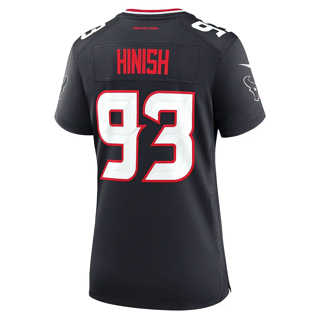 Zennovawear Women's Houston Texans Kurt Hinish Navy Team Game Jersey