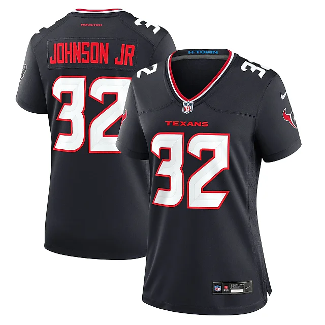 Zennovawear Women's Houston Texans Lonnie Johnson Jr. Navy Team Game Jersey