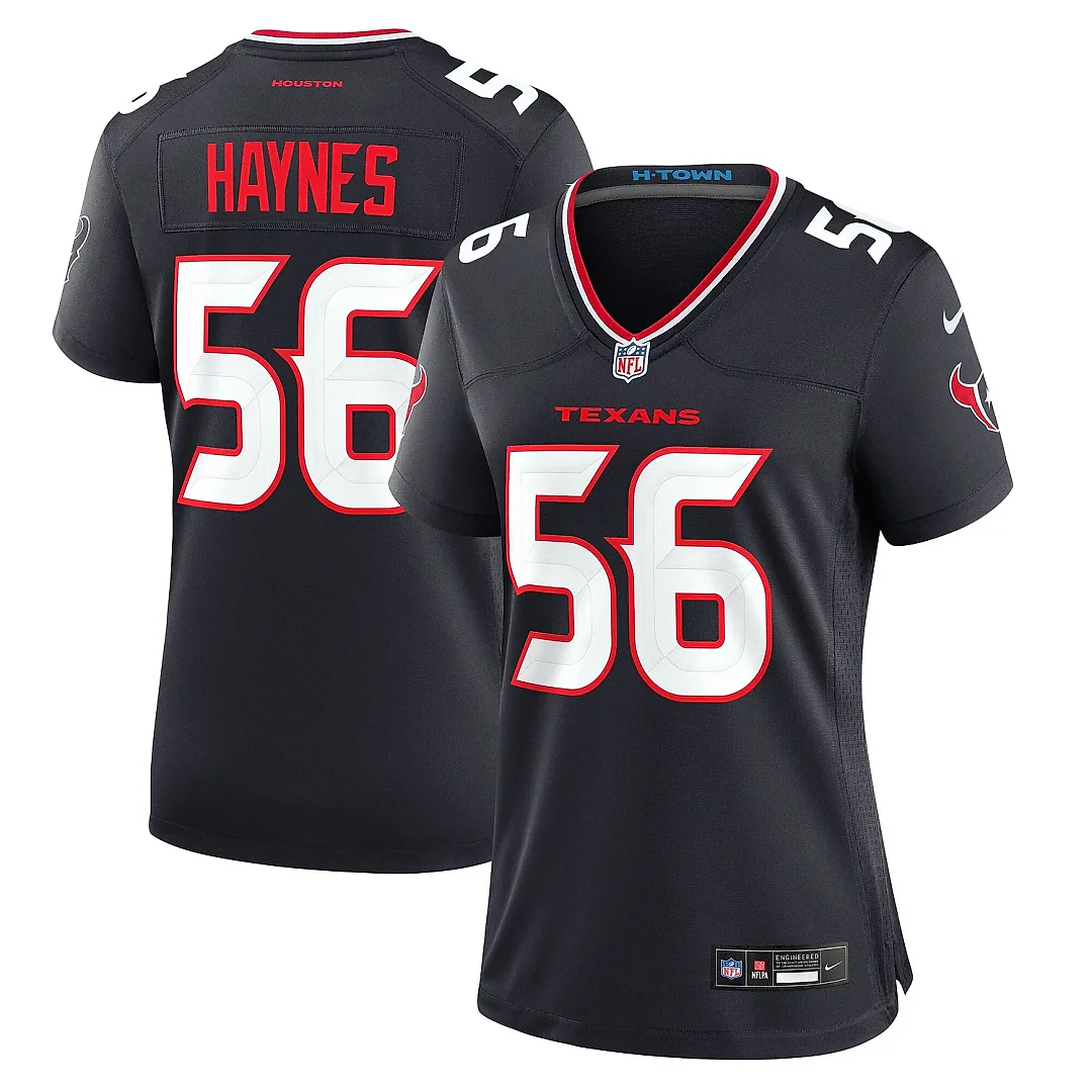 Zennovawear Women's Houston Texans Marcus Haynes Navy Team Game Jersey