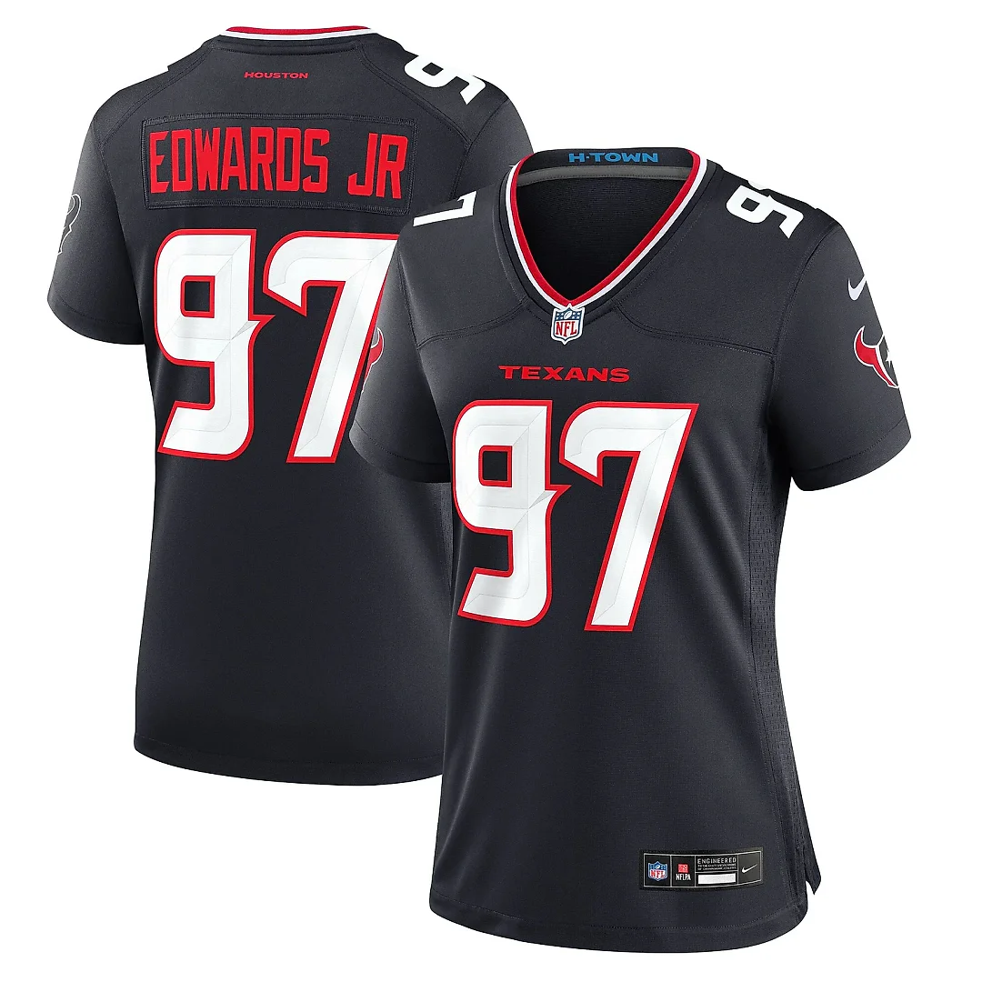 Zennovawear Women's Houston Texans Mario Edwards Jr. Navy Team Game Jersey