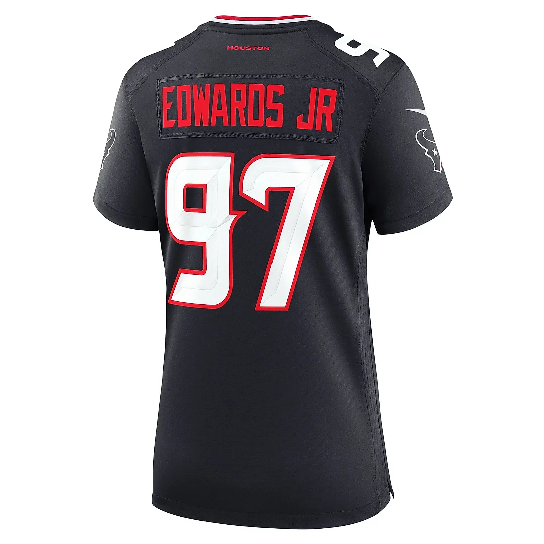 Zennovawear Women's Houston Texans Mario Edwards Jr. Navy Team Game Jersey